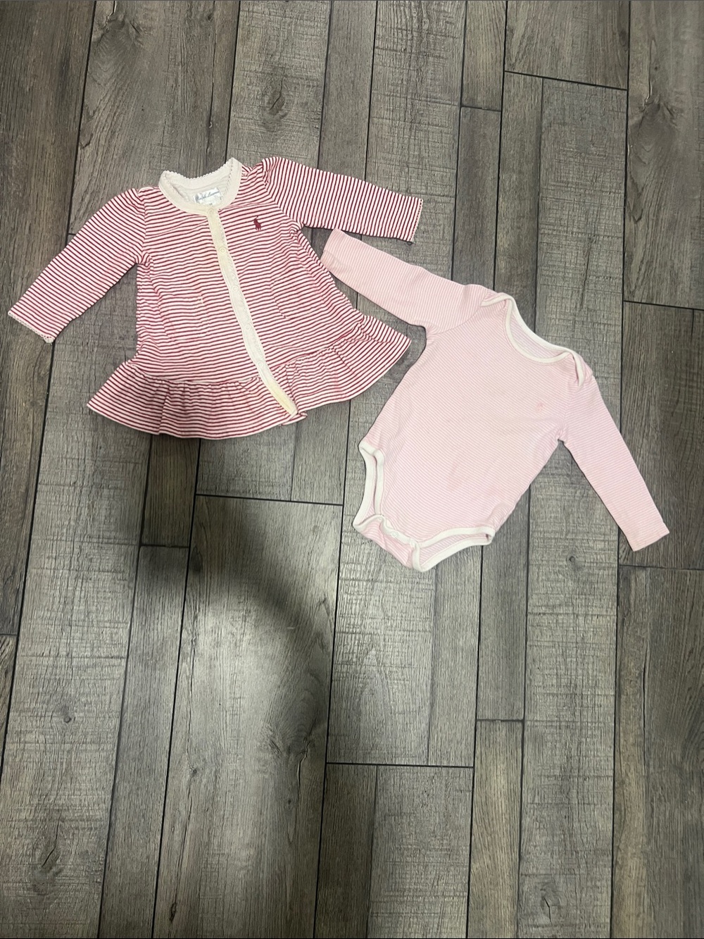 Ralph Lauren Striped Dress & Long Sleeve Onesie